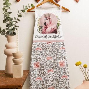 Whimsical Königin der Küche Pink Flamingo Schürze