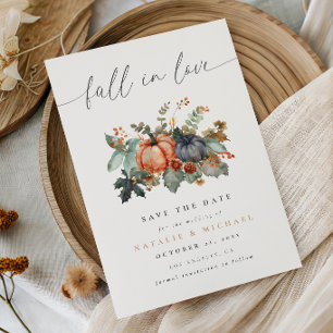 Whimsical Kürbis Herbst in Liebe Hochzeit Save The Date