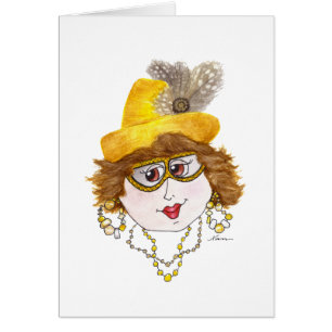 Whimsical Lady auf einer Meeresfrüchte-Diät