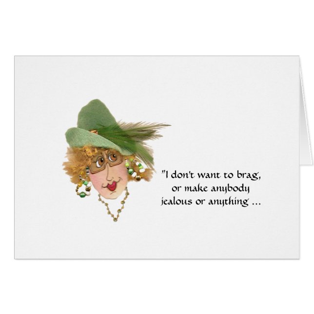 Whimsical Lady passt Ohrringe in High School Card (Vorderseite (Horizontal))