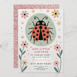 Whimsical Ladybug Birthday Einladung