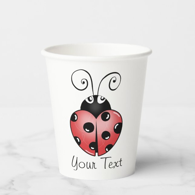 Whimsical Ladybug Design Cups Playful Tee Party Pappbecher (Vorderseite)