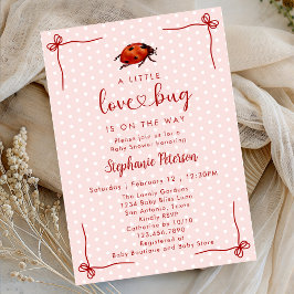 Whimsical Ladybug Little Love Bug Girl Baby Shower Einladung