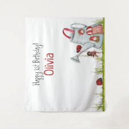 Whimsical LadyBug Swing Garden House 1. Geburtstag Wandteppich