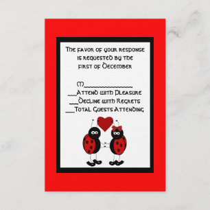 Whimsical Ladybug Wedding RSVP Card