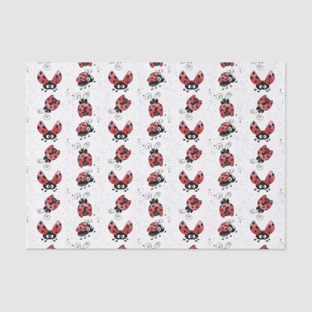 Whimsical Ladybugs und Spritzer Paint Seidenpapier (Vorderseite)