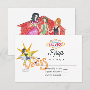 Whimsical Las Vegas Hochzeits-Antwortkarte RSVP Karte