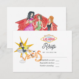 Whimsical Las Vegas Wedding RSVP Card Karte