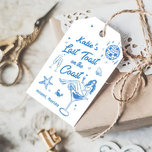 Whimsical Last Toast Coast Beach Bachelorette Geschenkanhänger