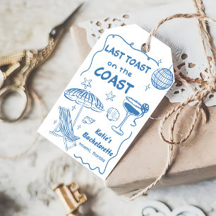 Whimsical Last Toast Coast Beach Blue Bachelorette Geschenkanhänger