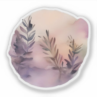Whimsical Lavender Blätter Aufkleber