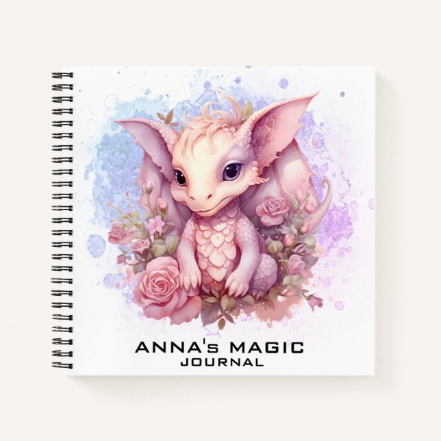 *~* Whimsical Law Attraction AP85 Baby Dragon Notizbuch (Vorderseite)