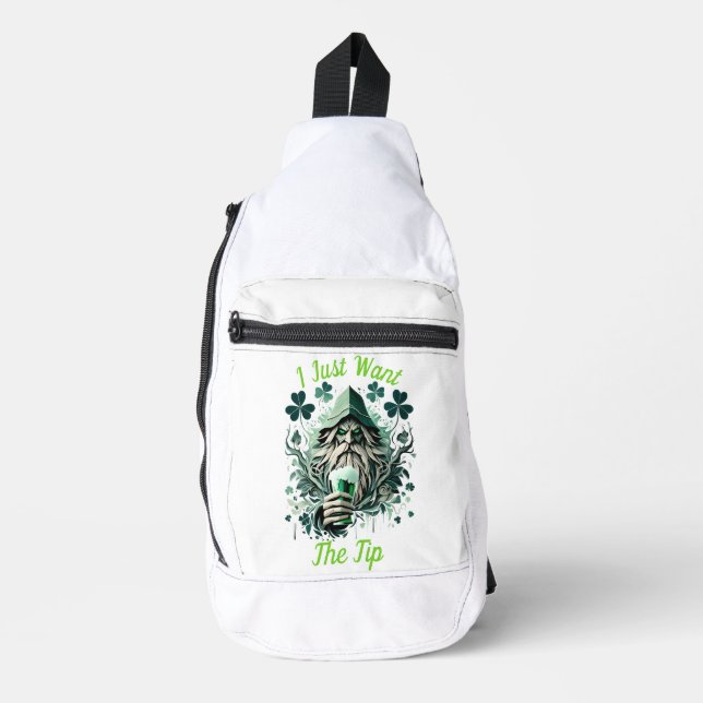 Whimsical Leprechaun Savoring a Brew Crossbody Bag (Vorderseite)