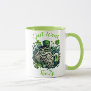 Whimsical Leprechaun Savoring a Cold One Tasse