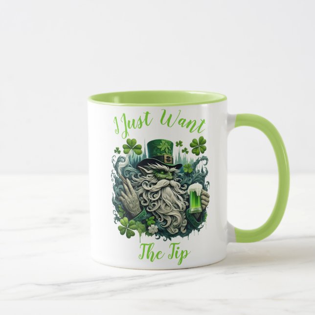 Whimsical Leprechaun Savoring a Cold One Tasse (Rechts)