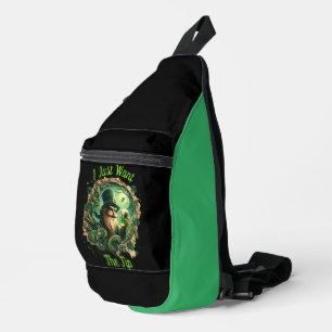 Whimsical Leprechaun Savoring a Pint Crossbody Bag