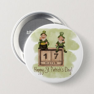 Whimsical Leprechauns St. Patrick's Day Button