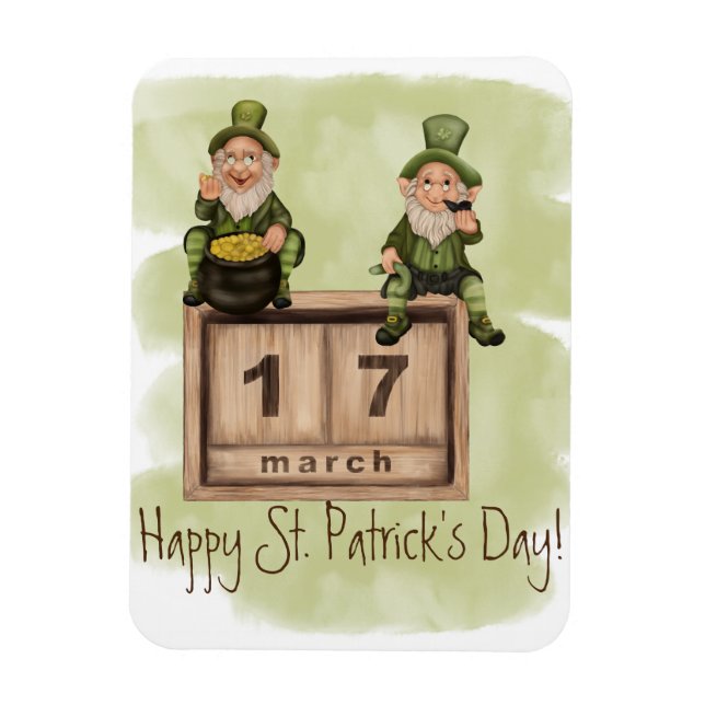 Whimsical Leprechauns St. Patrick's Day Magnet (Vertikal)