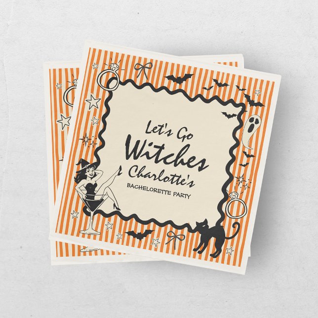 Whimsical Let's Go Hexen Halloween Junggesellinnen Serviette (Von Creator hochgeladen)
