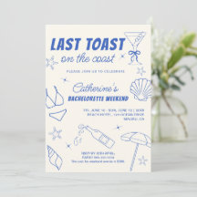 Whimsical letzten Toast an der Küste Bachelorette