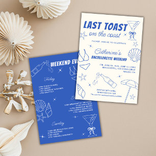 Whimsical letzten Toast an der Küste Bachelorette Einladung