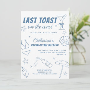 Whimsical letzten Toast an der Küste Bachelorette Einladung