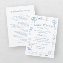 Whimsical letzten Toast an der Küste blau