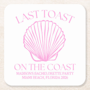 Whimsical letzten Toast auf der Küste rosa Rechteckiger Pappuntersetzer