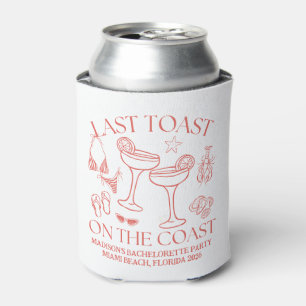 Whimsical letzten Toast auf der Küstenkoralle Dosenkühler
