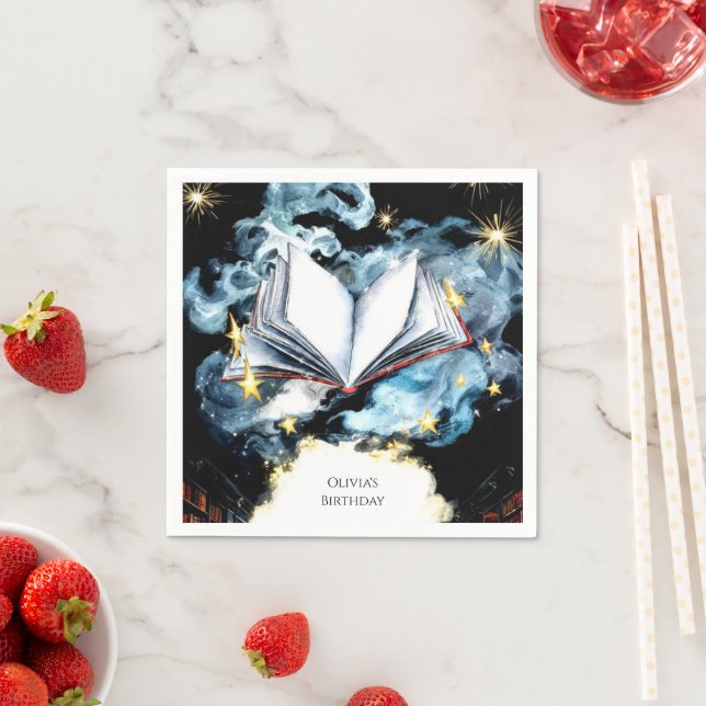 Whimsical Library Magical Storybook Geburtstag Serviette (Beispiel)