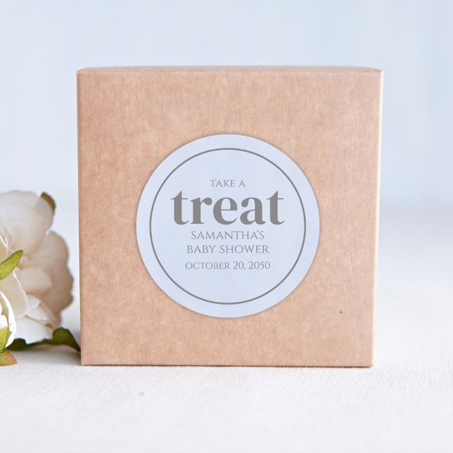 Whimsical Light Blue Niedliche einfache Leckerei Runder Aufkleber (Von Creator hochgeladen)