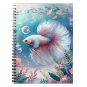 Whimsical Light Pink Betta Fish Notizblock