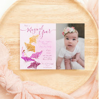 Whimsical Light Pink Fairy Erstes Foto Geburtstag