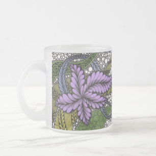 Whimsical Lila-Blatt-Blumen-Zen-Doodle-Muster Fr Mattglastasse