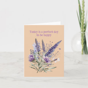 Whimsical Lila Floral Card für Naturliebhaber Karte