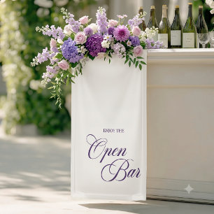 Whimsical-lila-floral-viktorianische offene Bar Banner