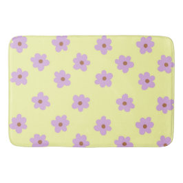 Whimsical Lila & gelb floral Retro fröhlich Badematte