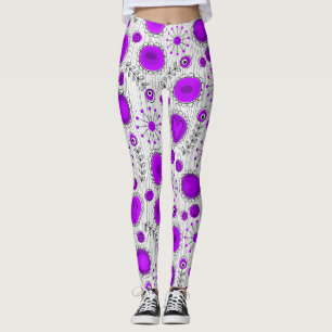 Whimsical lila Herz Blume Blumenname Leggings