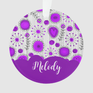 Whimsical lila Herz Blume Blumenname Ornament