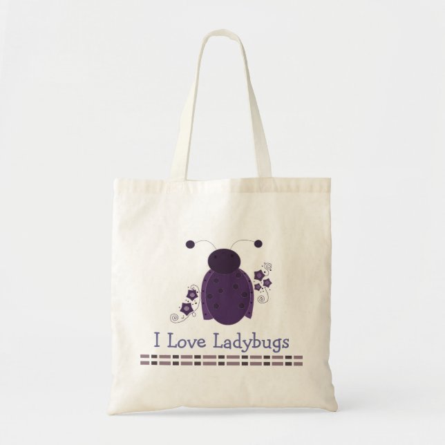 Whimsical Lila Ladybug Tragetasche (Vorne)