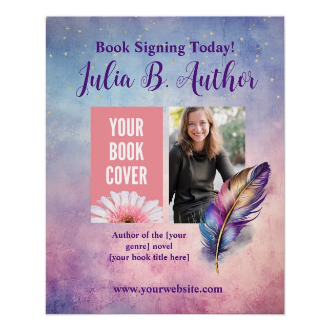 Whimsical Lila Quill Book Signing Event Poster (Vorderseite)