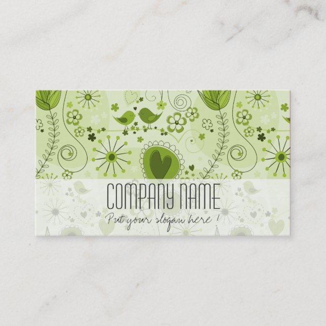 Whimsical Lime Green Floral Eleganter Event Planne Visitenkarte (Vorderseite)