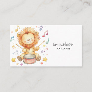 Whimsical Lion Cub Chilcare Business Card Visitenkarte