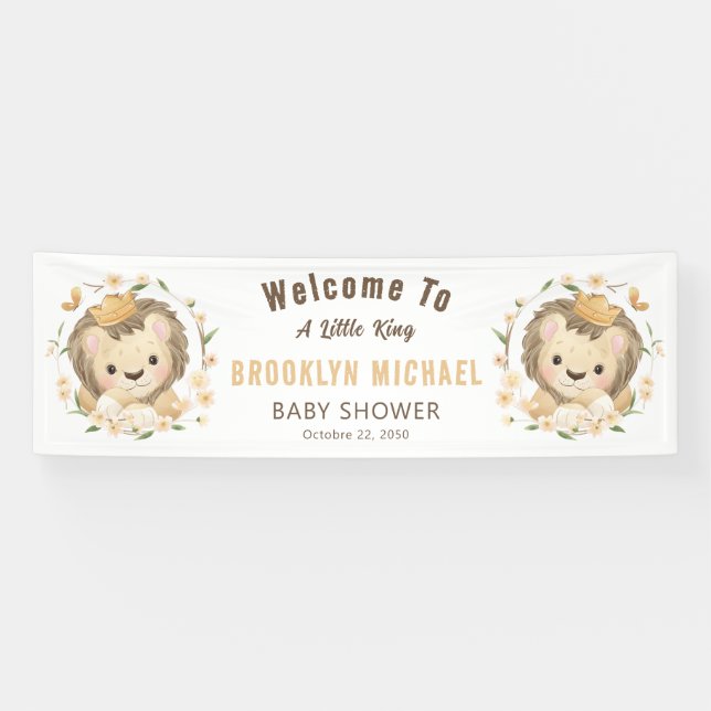 Whimsical Lion King Baby Dusche willkommen Banner (Horizontal)