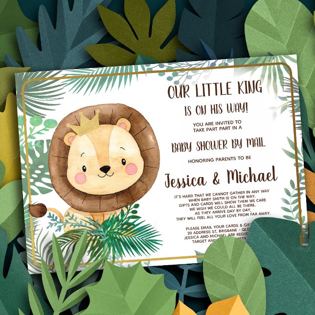 Whimsical Lion Party | Dusche per Post Einladung (Von Creator hochgeladen)