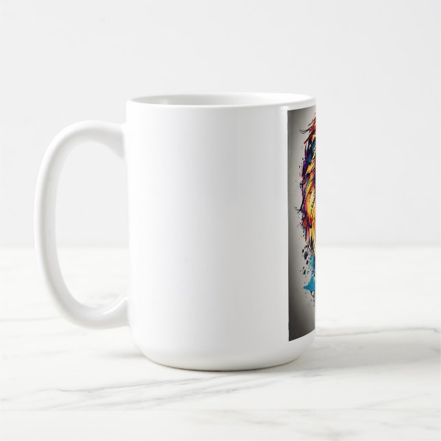 Whimsical Lion Watercolor Tasse (Links)