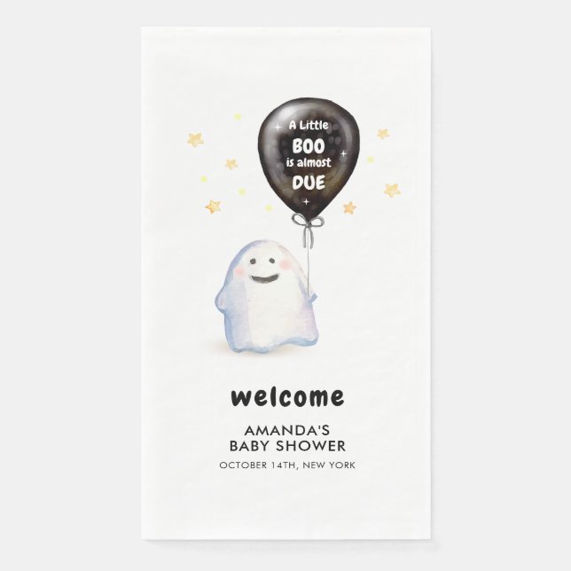 Whimsical Little Boo Balloon Baby Dusche Willkomme Serviette (Vorderseite)