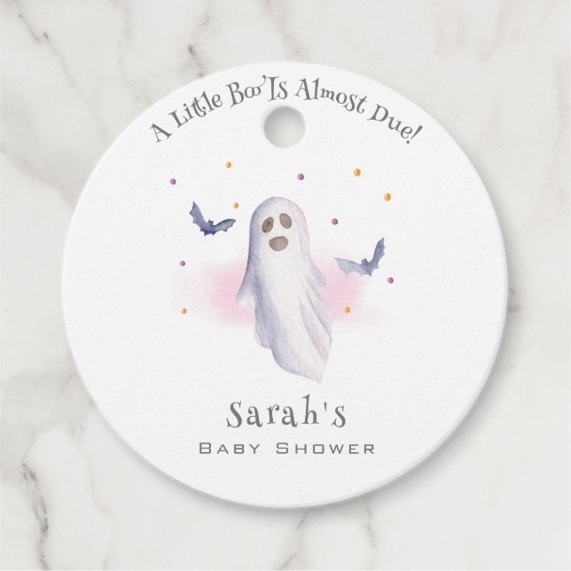 Whimsical Little Boo Halloween Baby Dusche Geschenkanhänger (Vorderseite)