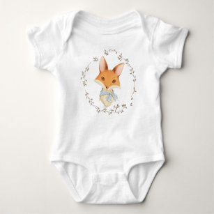 Whimsical Little Boy Fox in Wraath Baby Strampler