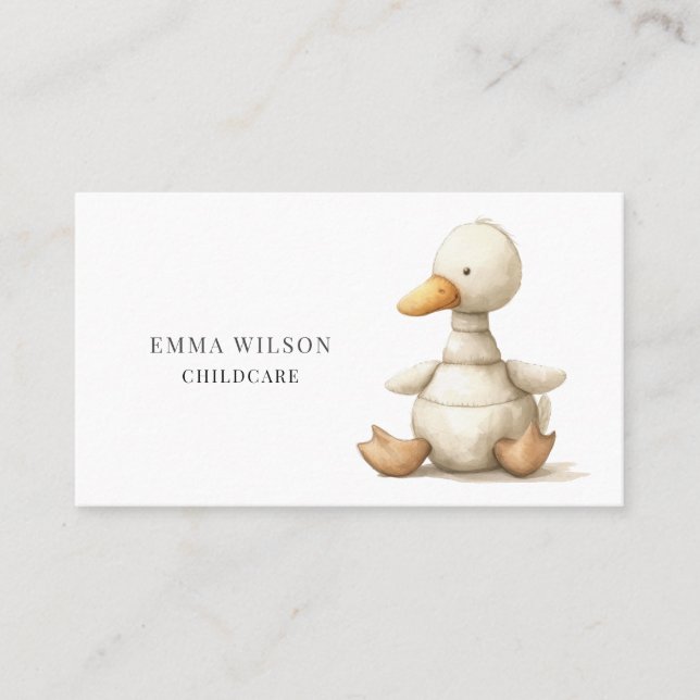 Whimsical Little Duckling Chilcare Business Card Visitenkarte (Vorderseite)